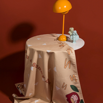 Zuo Xiandun Road American cartoon cute square tablecloth waterproof decoration coffee table girl home book table mat ins ins ins