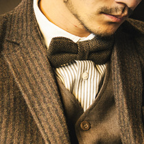 Mens Plaid bow tie Vintage British fashion Wedding bow tie Bow Mens Plaid bow tie