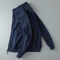 2020 Autumn and Winter new solid color loose clothes men hooded zipper casual youth business coat