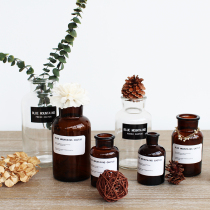 Brown Transparent Nordic Wind Small Flower Bottle Tabletop Swing Pat Props Shop Window Matching