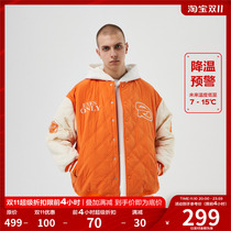 FPA stitching hit color quilted baseball uniform Guochao brand couple loose autumn and winter wear thickened American jacket jacket men