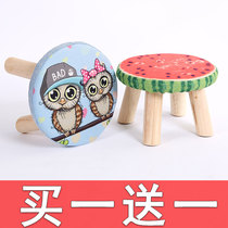 Solid Wood small stool cartoon shoe stool round stool living room Net red sofa stool low stool creative coffee table bench bench home