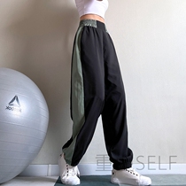 Loose closing sports trousers womens high waist feet running fast dry yoga pants Harlan wide legs elastic fitness pants thin