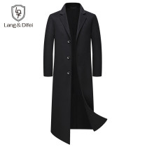 Winter new windbreaker mens double-sided cashmere-free coat slim long Korean version of casual wool over-the-knee jacket
