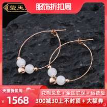 Hetian jade earrings mutton White Jade 18K gold inlay earrings jade earrings ladies earrings