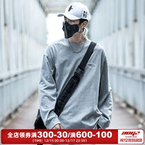 Little Bin country Tide brand spring and autumn wash do old round neck sweater men loose hip hop retro Top long sleeve base shirt