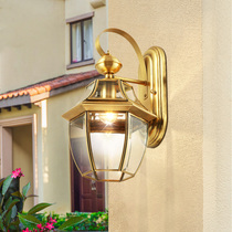 Fujiyuan European all copper wall lamp waterproof outdoor aisle lamp porch sun lamp outdoor led courtyard lamp bedside lamp