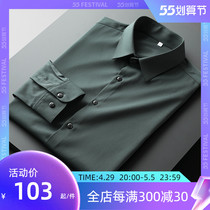 Light extravagant spring autumn free of hot pure color shirt male long sleeves for work and leisure business career high-end positive dress shirt man