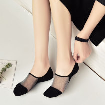 Autumn bed socks Womens boat socks ice silk full invisible high heels Half palm spring suspender thin section autumn anti-wear soles of the feet