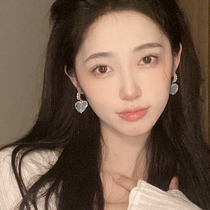 Summer heart sweet girl fondant love earrings niche design zircon earrings temperament light luxury high-end earrings