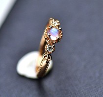 Handmade Diy 925 Silver Ring Hollow 4 * 4mm Ring tail ring female silver empto overlap living mouth free inlaid stone