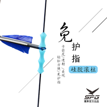Bow and arrow protector silicone roller bow string rubber shock absorption childrens archery shooting bow string shock absorption positioning rubber protective gear