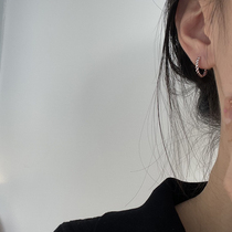 Twist Ear Button Comfort No Burden ~ Through Body 925 Pure Silver Brief About 100 Hitch Ring Delicate Earworm Earrings Woman