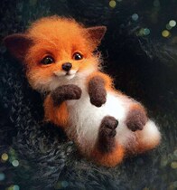 Wool felt poke hand DI material bag cat Fox Dubin dog raccoon animal brooch material bag