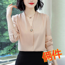 Autumn 2021 new fashion long-sleeved chiffon shirt womens chic top temperament bottoming shirt early autumn tide