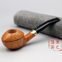 Italian duck Lanatra pipe shingnan wood pipe 2 eggs glossy silver ring bucket 37E