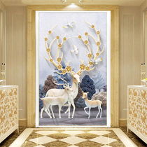 Diamond Painting Elk Deer Bedroom Genguan Patch Drilling Cross Embroidered Vertical Version Full Diamond Embroidered 2021 New Living Room Brief modern
