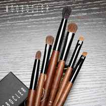 Full animal hair eye 6 combinations suit horse wool yellow wolverine tail eye shadow brush with professional makeup brush