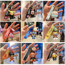 Leather Kachu Cartoon Paparazzi Key Button Female Ins Nets Red Couple Cute Key Chain Lock Spoon Ring Ring Backpack Pendant