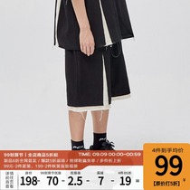 PCLP(PERCLIPS) deconstruction of broken shorts stitching edged irregular cut pants