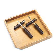 Ebony pear solid wood tea needle stainless steel tea knife Puer tea cone kung fu tea set tea ceremony accessories