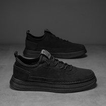 Summer Breathable Mens Shoes Work Board Shoes Mens Casual Joker Leather Shoes Kitchen Waterproof Non-Slip Black trendy shoes