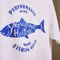 (Marine fish original) Megaoli 230g white fish printed thin breathable T-shirt loose cotton bottomed short sleeves