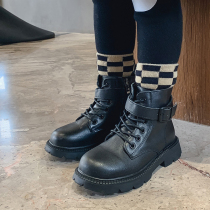 BB childrens clothing childrens Martin boots 2022 spring and autumn new boys short boots autumn and winter plus velvet boots baby single boots