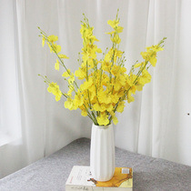 Qianyu collection table flower set flower Flower artificial flower living room decoration decoration rose bouquet dancing orchid vase