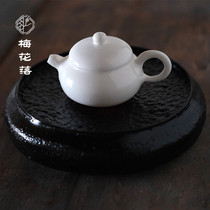 Plum blossom retro paint iron round water storage double drainage tea tray eight sides rectangular dry bubble table tea table