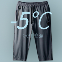 Summer casual shorts mens wu fen ku ice silk ku male motion silky drape ultra-quick-drying Korean 7 fen ku