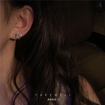 French elegant ins wind→ Sterling silver stud earrings simple high-grade sense earrings retro temperament pearl small cold wind