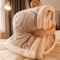Blanket Quilt Winter Thickened Warm Paving Bed Coral Flannel Blanket Bed Single Blanket Bed With Winter Quarters