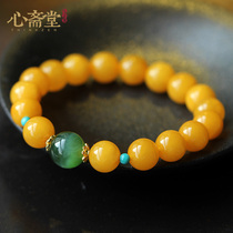 Xin Zhaitang (a dust) Baltic chicken oil yellow natural beeswax beads handstring jewelry Jasper ring bracelet