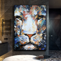 Hand Painted Living Room Oil Painting Abstract Modern Minimalist Animal Lion Old Tiger Head Decoration Painting Xuanguan Corridor Restaurant Hang Painting