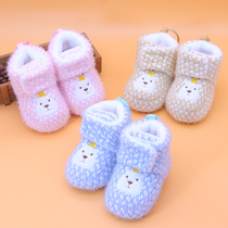 Newborn baby cotton shoes autumn and winter do not fall 3-6 months toddler soft bottom 0-1 year old baby shoes Velcro
