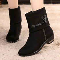 Winter Old Beijing Cloth Shoes Women Plus Suede Warm Cotton Shoes Short Boots Two Wear Boots Big Code Women Boots 42 Female Cotton Boots
