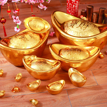 Spring Festival New Year 2021 Year of the Ox New Year decorations Home shop simulation gold ingot ornaments Indoor scene layout