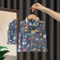 Female baby autumn 2021 New style spring and autumn childrens horse clip childrens tide Net red coat girl vest