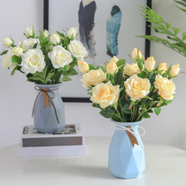 Emulated flower ceramic vase rose flower insertion minimalist Flowers Dry Flower florist Living room table Home Decorative Items Swing pieces