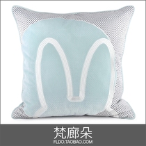 Fanlang Duo Model Room Cushion Home Soft Pillow Cushion Bag Girl Childrens Room Fabric Embroidery Bunny Green