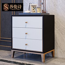 Locker Light luxury bedroom wall multifunctional storage cabinet simple modern drawer cabinet American solid wood three-bucket cabinet