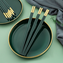 Xijiajia chopsticks home high-grade Japanese alloy fast anti-slip mildew family new high-end net red with light luxury chopsticks