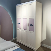 Solid Wood Triple Door Wardrobe Children Closet Girls Bedroom Home Lockers Minimalist Modern Containing Cabinet Two Doors