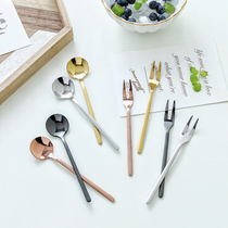 304 children fruit fork set creative cute home stainless steel ins small fork spoon coffee spoon cake fork