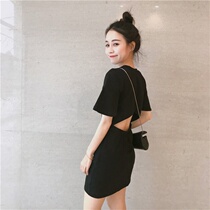 Retro care for the in-flight clothing first love dress for womens spring and summer clothing 2021 new popular womens Korean version of little black short dress