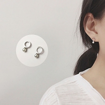 Super mini short earrings 925 sterling silver small pearl pendant earrings cute earrings female