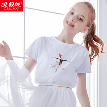 Children Summer thin White Short Sleeve Blouse Boy T-Shirt Loose Girl New Printed Round Collar Sports Clothes