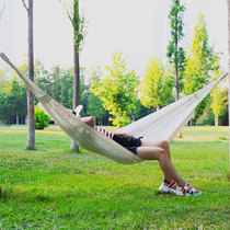 Canvas tassel hammock single double person white adult outdoor camping swing College student dormitory photo photo