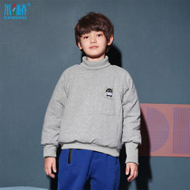 Color bridge childrens clothing for men and women winter wear new semi-high collar warm clothes childrens thick pullover top top plus velvet tide dress